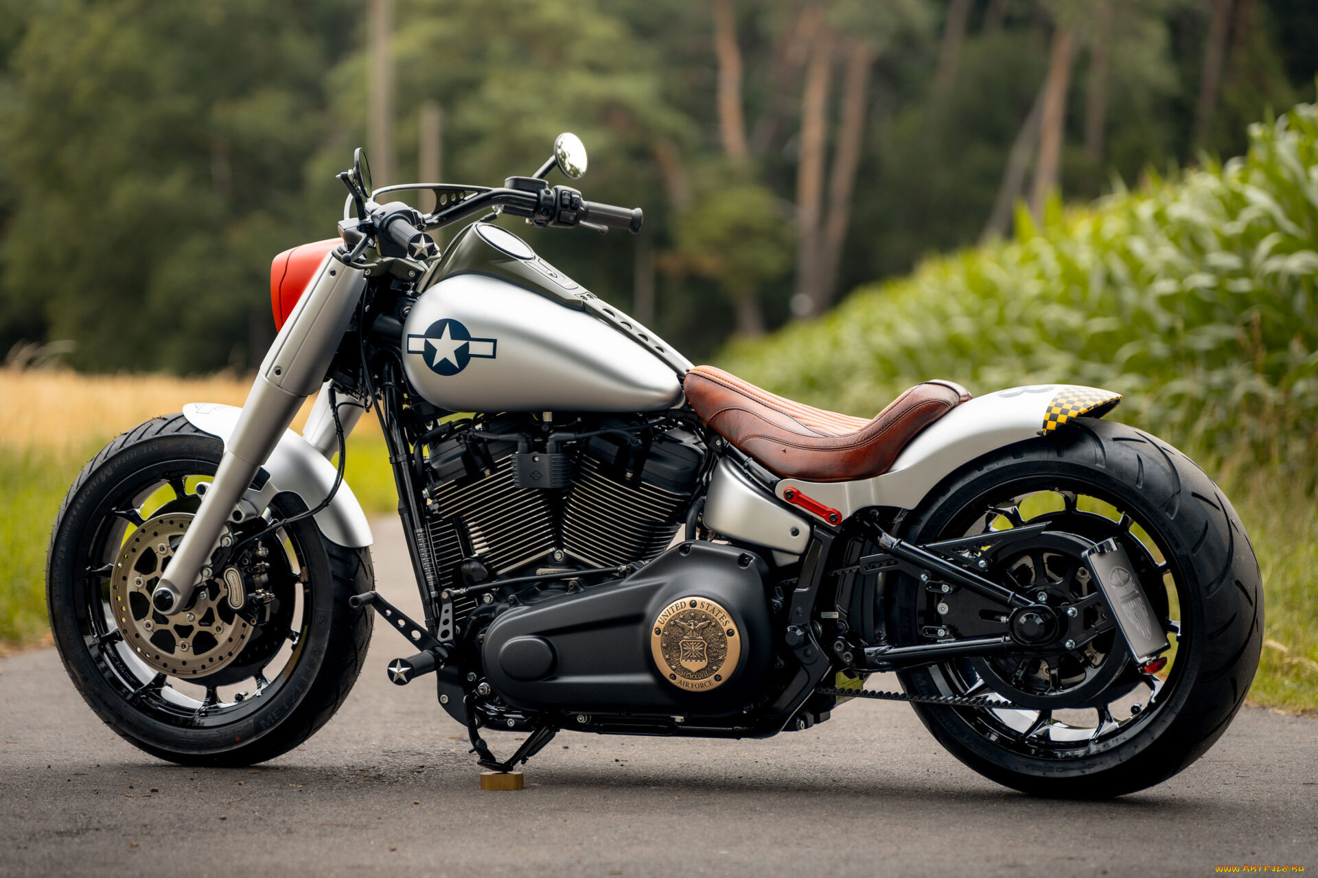 , harley-davidson, softail, fat, boy, 117, customized, custombikes, shimmy, iv